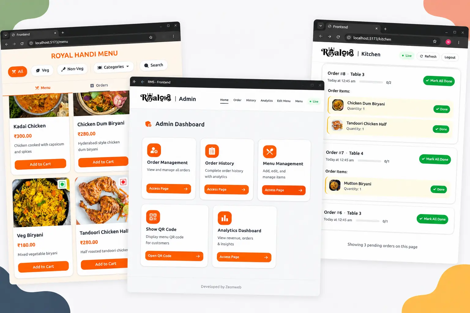 Restaurant Management System – Orders, Kitchen & Analytics