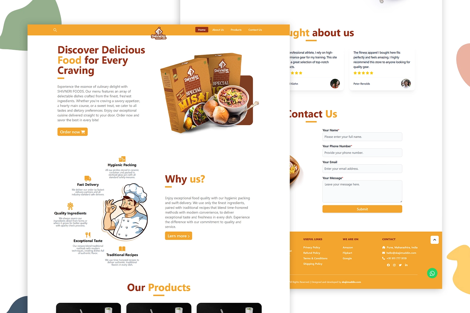 Shivneri Foods Website